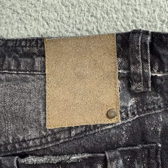 Jaded London Jeans Mens 36 Pants Black Silver Gunmetal Reed Slim Straight Denim - Picture 5 of 10